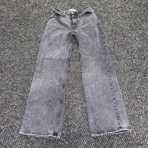 Abercrombie Curve Love 90s Relaxed Jeans Womens 24 Gray High Rise Wide Leg